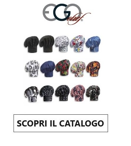 Berretti Bandane Coppole Tamburelli Cuoco Chef Cucina Egochef