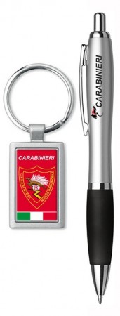 Set Penna + Portachiavi con Astuccio Legato Carabinieri Radiomobile 112 Prodotto Ufficiale Idea Regalo Congedo Pensione Art. 10596