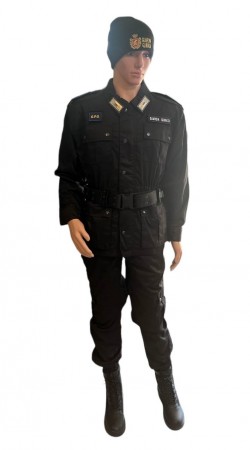 Completo Operativo Ordine Pubblico Tuta Operativa  Giacca + Pantaloni Colore NERO GPG IPS Guardia Particolare Giurata Art. OP-N-GPGIPS