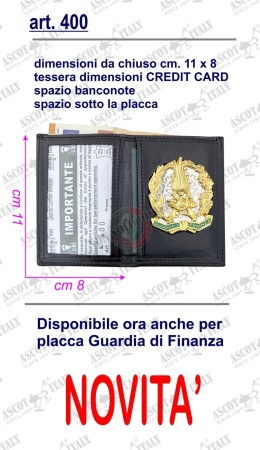 Portafoglio Compatto con o Senza Placca Porta Tessera Guardia di Finanza VENDITA RISERVATA Art. 400GDFP