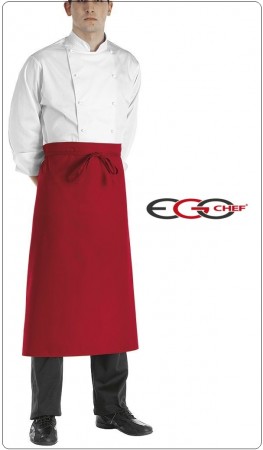 Grembiule Francese Lungo Cuoco Chef Banconiere Barista Ego Chef Italia Rosso Art.6107007C