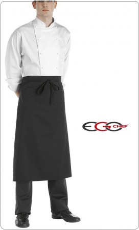 Grembiule Francese Lungo Cuoco Chef Banconiere Barista Ego Chef Italia Nero  Art.6107002C