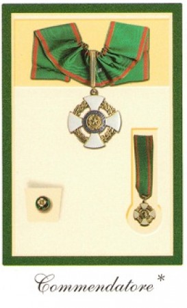 Set Medaglie Commendatore COMPLETO COMMENDATORE dell'Ordine della Repubblica OMRI Medaglia + Spilla Art.FAV-38