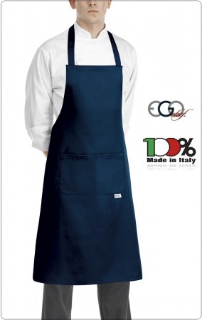 Grembiule Cucina Pettorina con Tascone cm 90x70 Saylor Blu  Ego Chef Italia Art.61030006C