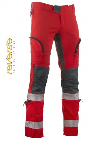 Pantalone Professionale Certificato  ROSSO  Oversky Originale Reverse 118 Soccorso Sanitario Soccorritori  Art. 555UT