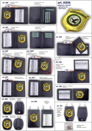 Portafogli Porta placca Vera Pelle Serie Completa Ascot Italia Guardie Agroforestale Italiana   Art. ASCOT-AS56