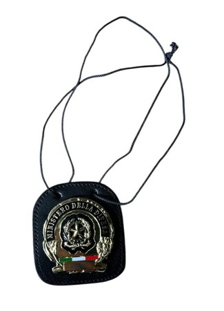 Porta Placca da Collo Vera Pelle Ascot Ministero Della Difesa ESERCITO MARINA AERONAUTICA  Placca con Clip Art. 603-AS51