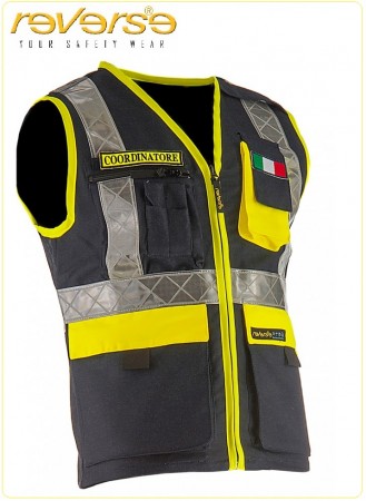 Gilet Multitasche Protezione Civile Originale Reverse Certificato MULTITREK Art. 351UT