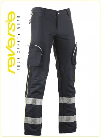 Pantalone Protezione Civile Blu + Rifiniture Gialle TREK LIGC Reverse Art. 522UT