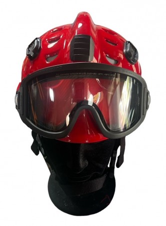 Casco Elmo Protettivo ROSSO Completo di Occhiali Antifumo Sicor Professionale Antincendio Boschivo Soccorso Tecnico Protezione Civile EOM R5840X  –  EOM Art. 5423200101-R