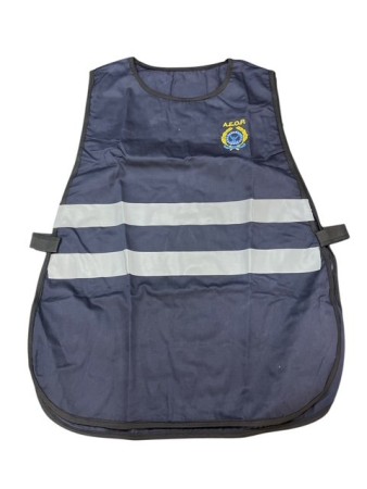 Corpetto Gilet Fratino Gabardine Blu Con Rifrangenze Ricamo Petto e Schiena  Ass. Europea Operatori di Polizia AEOP Telecasting  Art. TEL-AEOP
