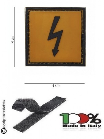 Patch Gommata 3D cm 4.00x4.00 Dangerous Voltage Attenzione Alta Tensione INC101 Art. 444120-3597