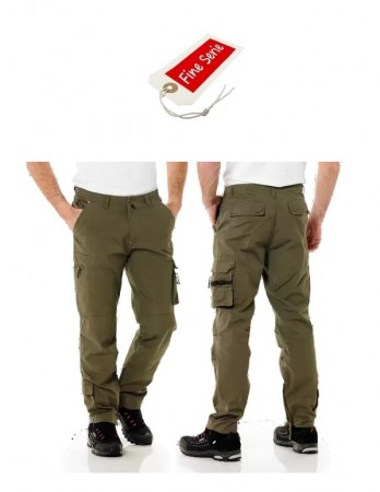 Pantaloni Cargo Elicotterista Militari BDU Stone Washed Trousers Fostex Verde ODFINE SEIE  Art. 111221-FS