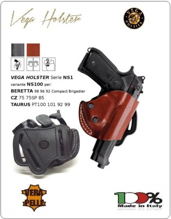 Fondina a Canna Scoperta da cintura con Sistema Sicurezza Automatico Vega Holster Italia Art.NS1