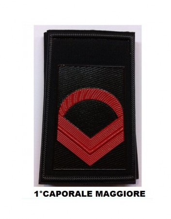 Gradi Tubolari Esercito Italiano 1° Caporal Maggiore Fondo Nero o Verde Art. NSD-1CM