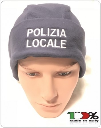 Berretto Cuffia Tonda Blu Navy Papalina in Micropile Pile Climi Freddi Polizia Locale Art. NSD-BRK-8