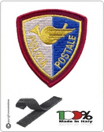 Patch Toppa Polizia di Stato Postale Ricamata con Velcro  Art.NSD-R-PP