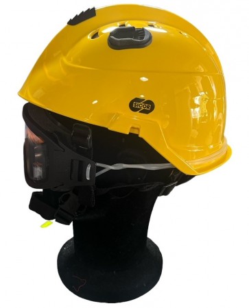 Casco Elmo Protettivo GIALLO Completo di Occhiali Antifumo Sicor Professionale Antincendio Boschivo Soccorso Tecnico Protezione Civile EOM R5840X – EOM Art. 5423200101-G