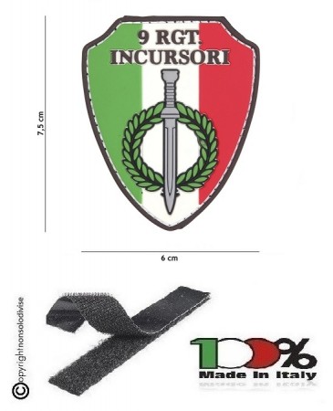 Toppa Patch Scudetto 3D con Velcro Arditi Incursori Carabinieri 9°RGT cm 7.6x8.00 INC101 Art. 444130-5382