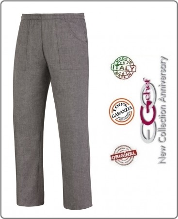 Pantalone Pants Hose Coulisse Cuoco Chef Professionale Ego Chef Italia Grigio Art.3504067C