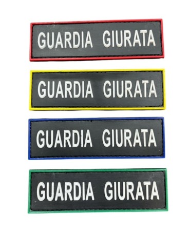 Patch Toppa PVC 3D Guardia Giurata con Velcro NEW Bordo Rosso Blu Giallo Rosso Art. NSD-GG-PVC-NEW