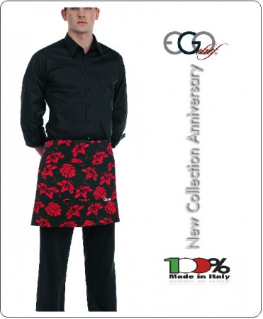 Grembiule Falda Banconiere Con Tascone IBISCUS cm 40x70 Ego Chef Italia Art. 700140