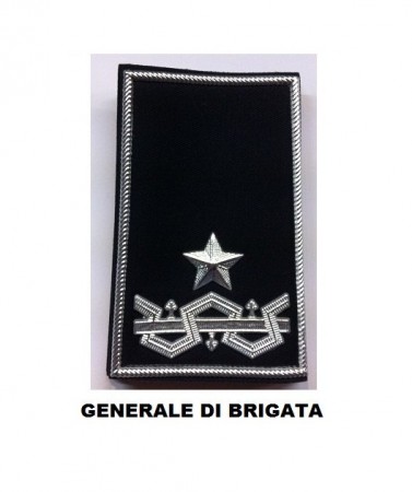 Gradi Tubolari Esercito Italiano Generale Di Brigata Fondo Nero o Verde Art. NSD-GEN-B