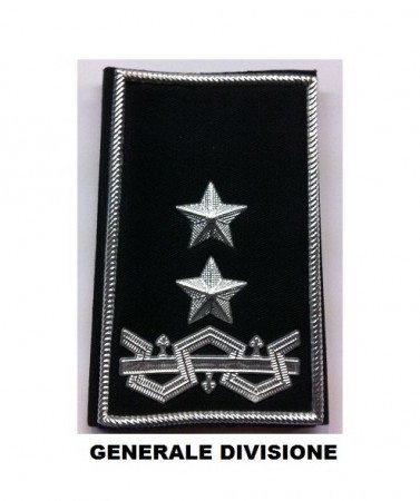 Gradi Tubolari Esercito Italiano Generale Divisione Fondo Nero o Verde Art. NSD-GEN-D