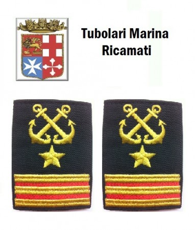 Gradi Tubolari Ricamati Marina Militare Italiana Nocchiere di Porto 1 Maresciallo Luogotenente Art.MM-21