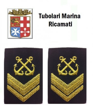 Gradi Tubolari Ricamati Marina Militare Italiana Nocchiere di Porto Sergente  Art.MM-15