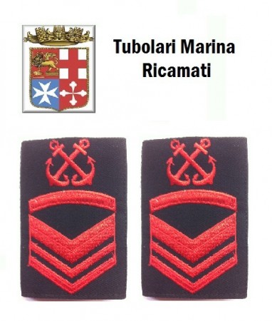 Gradi Tubolari Ricamati Marina Militare Italiana Nocchiere di Porto Sottocapo di 1 Classe  Art.MM-14