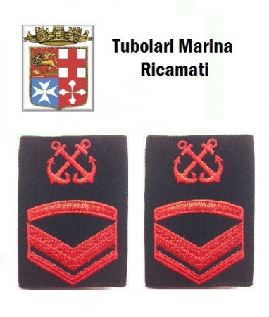 Gradi Tubolari Ricamati Marina Militare Italiana Nocchiere di Porto Sottocapo di 2 Classe  Art.MM-13