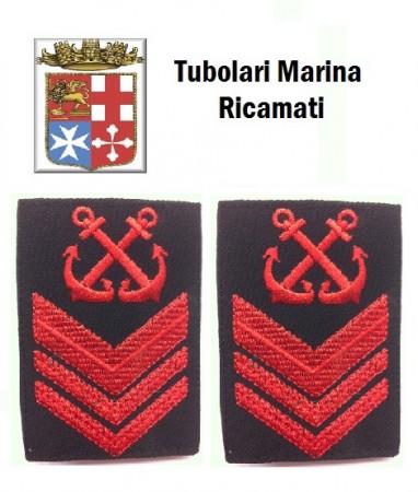Gradi Tubolari Ricamati Marina Militare Italiana Nocchiere di Porto Sottocapo  Art.MM-11