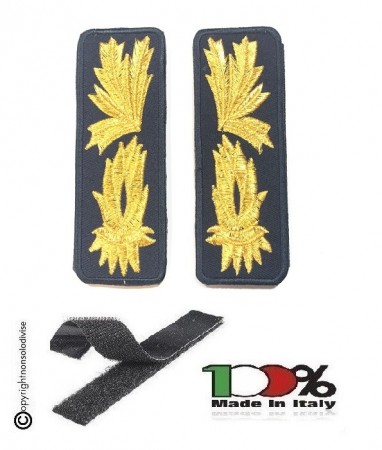 Alamari Ricamati con Velcro Blu Polizia Locale Vigilanza Security cm 11.50x4.00 Art.NSD-ALA-PP