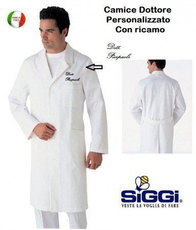 Camice Professionale Dottore Siggi Bianco Personalizzabile STELVIO Art.16CA022
