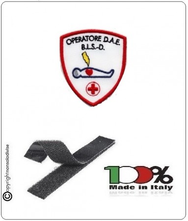 Patch Toppa Scudetto  Ricamata  Operatore DAE BLS D Croce Rossa Italiana Art.DAE-24