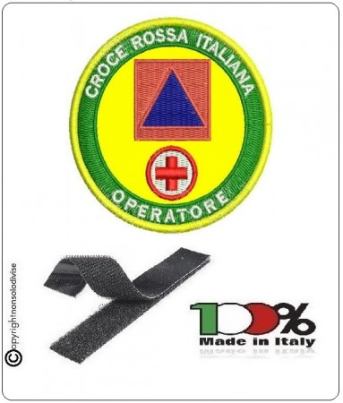Patch Toppa Ricamata con Velcro CROCE ROSSA ITALIANA OPERATORE OPEM + Protezione Civile Art.NSD-CRI-OP