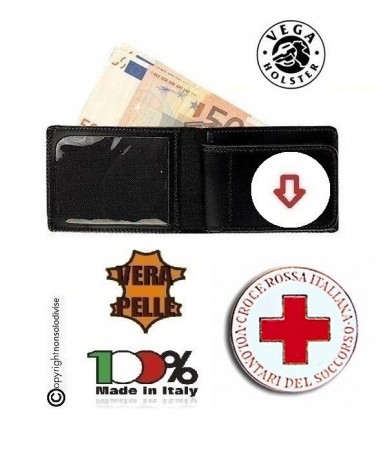 Portafoglio Porta Documenti con Placca Estraibile Croce Rossa Italiana CRI C.R.I. Vega Holster  Art. 1WE08