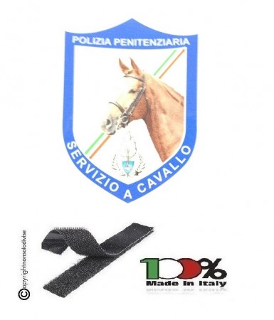 Patch Toppa con Velcro Plastificata Polizia Penitenziaria Servizio a Cavallo Art. T-PPSAC