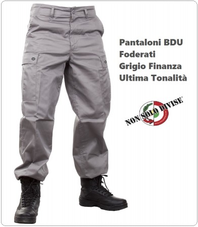 Pantaloni Pantalone Multitasche Multi Tasche Foderato BDU Grigio Colore Nuovo Finanza Vigilanza NSD Art.NSD-PANT-G