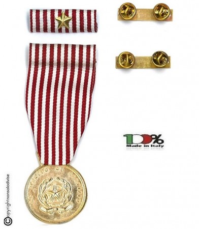 Set Medaglie Al Merito di Servizio Polizia di Stato Oro Medaglia + Nastrino Art. FAV-SET11
