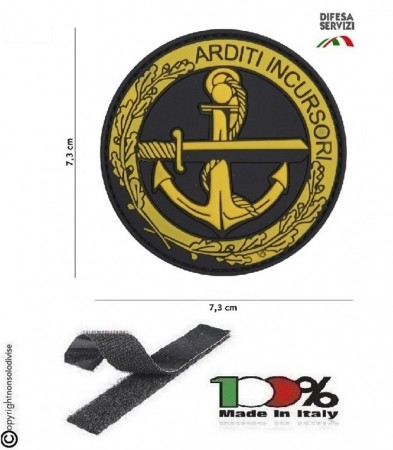 Toppa 3D PVC Arditi Incursori Marina Militare Italiana Tridimensionale con Velcro Art. 444130-5381