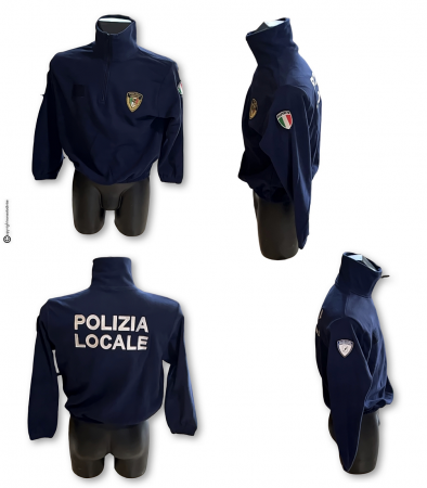 Maglione in Pile Operativo per Polizia Locale Completamente Ricamato Novità VENDITA RISERVATA  Art. PILE-PL