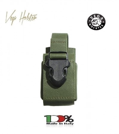 Porta Telefono Cellulare Universale Vega Holster Italia Verde OD o Nero  Polizia Vigilanza Esercito   Art. 2SM21