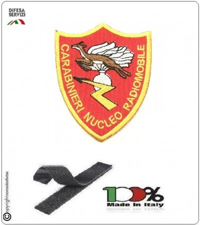 Patch Toppa Scudetto con Velcro CARABINIERI NUCLEO RADIOMOBILE 6x5 Piccola  PRODOTTO UFFICIALE Art.CC-RADIO-P