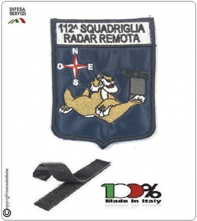 Patch Toppa Ricamata con Velcro Aeronautica Militare 112° Squadriglia Radar remoto  Art.112-S