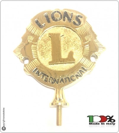 Lancia Puntale Ottone per Aste Portabandiera Lions International Art.LIONS