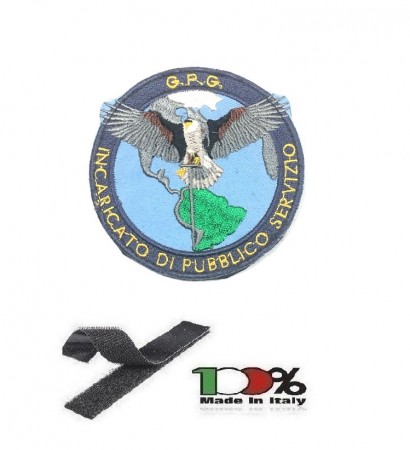 Toppa Patch Ricamo Con Velcro cm 8.00 Guardia Particolare Giurata Incaricata di Pubblico Servizio GPG IPS GPGIPS Art. GPG-XX