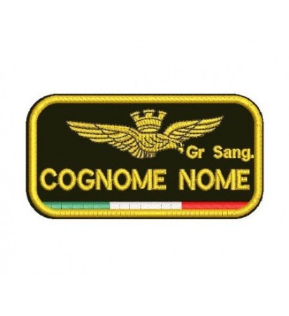 Patch Nominativa Con Testo Personalizzato Pilota Aeronautica Militare Art. BREV-PER