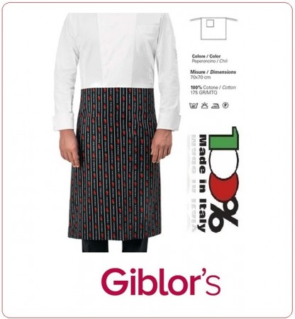 Grembiule da cucina Giblor’s Zagabria Menu’ Peperoncino Art. 10M1856